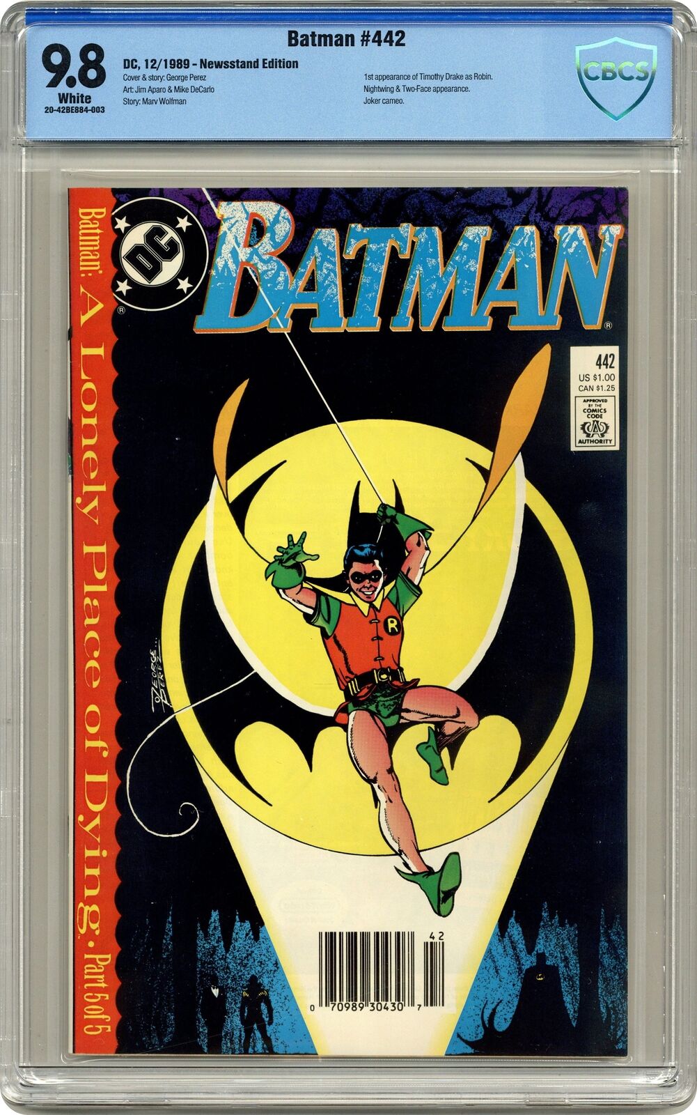 Batman #442D CBCS 9.8 Newsstand 1989 20-42BE884-003 1st app. Tim Drake as Robin