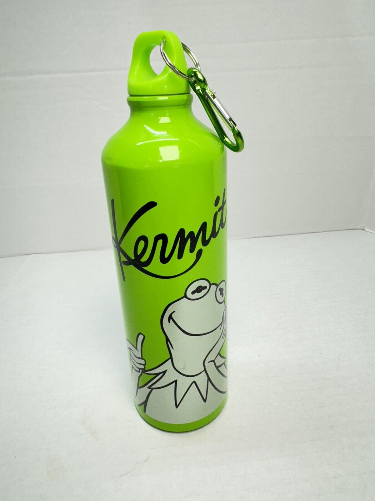 Vintage Disney Store Kermit The Frog Muppets Water Bottle Green 24oz