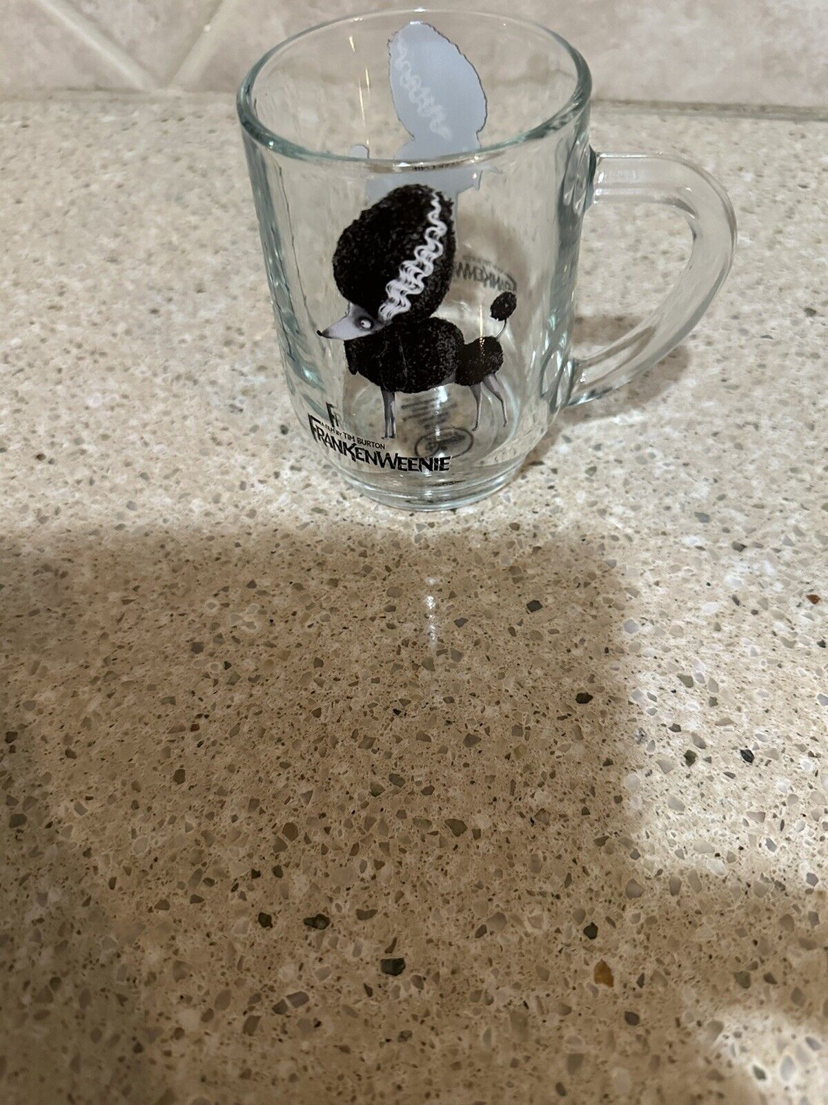 Disney Tim Burton Frankenweenie Poodle Coffee Tea Mug Glass 8 oz