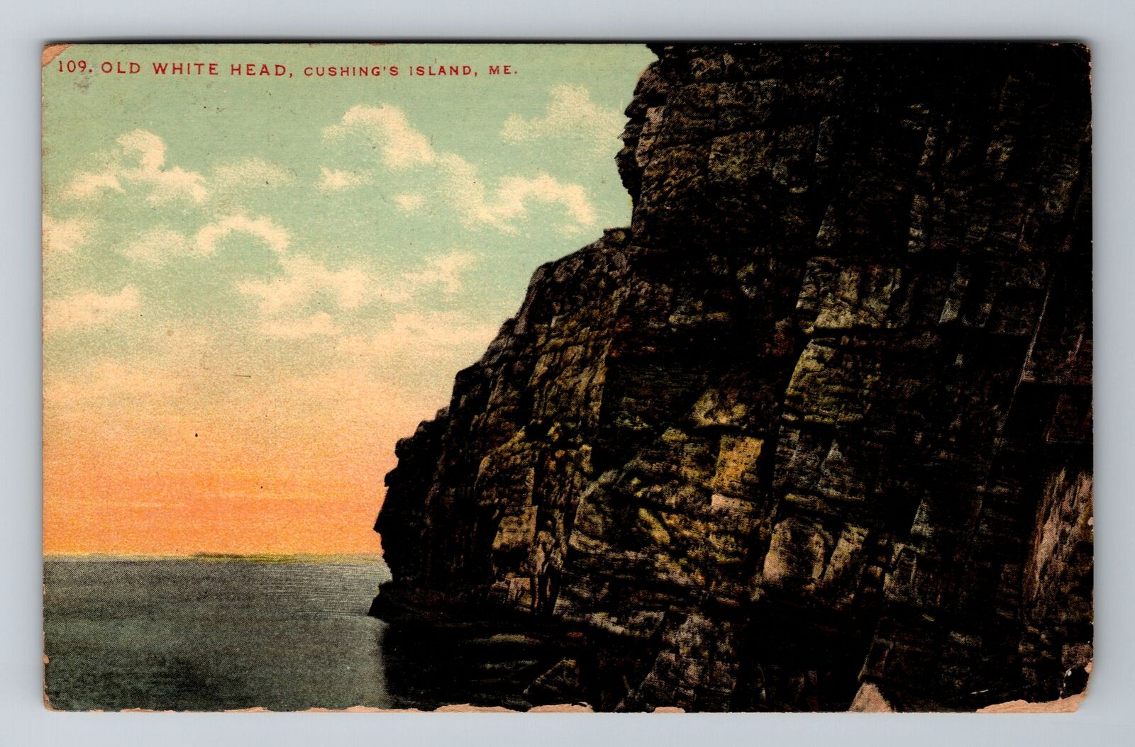 Cushing Island ME-Maine, Old White Head, Antique Vintage c1910 Souvenir Postcard