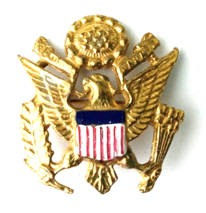 Original WWII FIGURAL US SEAL EAGLE SHEILD Metal Military Sweetheart Brooch Pin