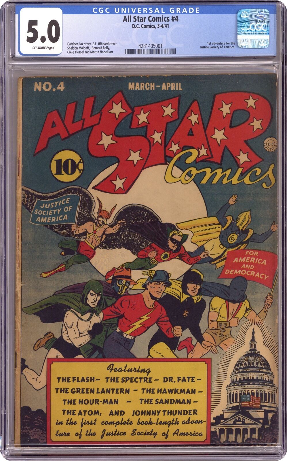 All Star Comics #4 CGC 5.0 1941 4281405001