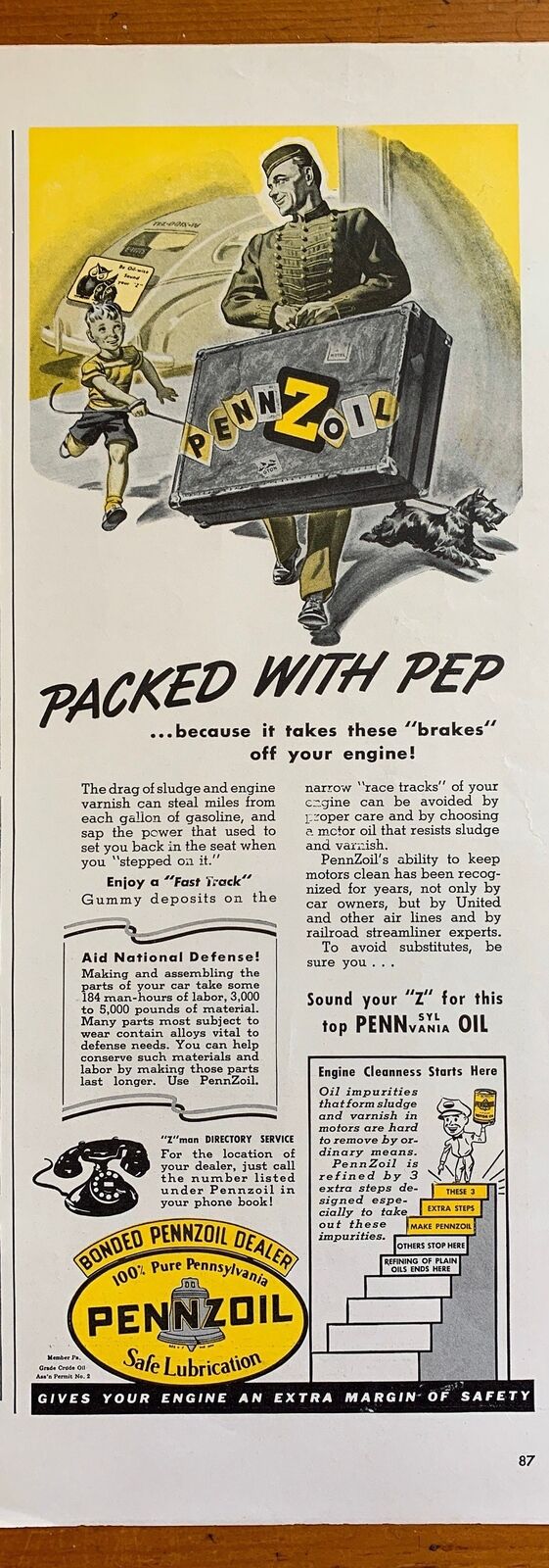 Vintage 1950s Pennzoil Ad