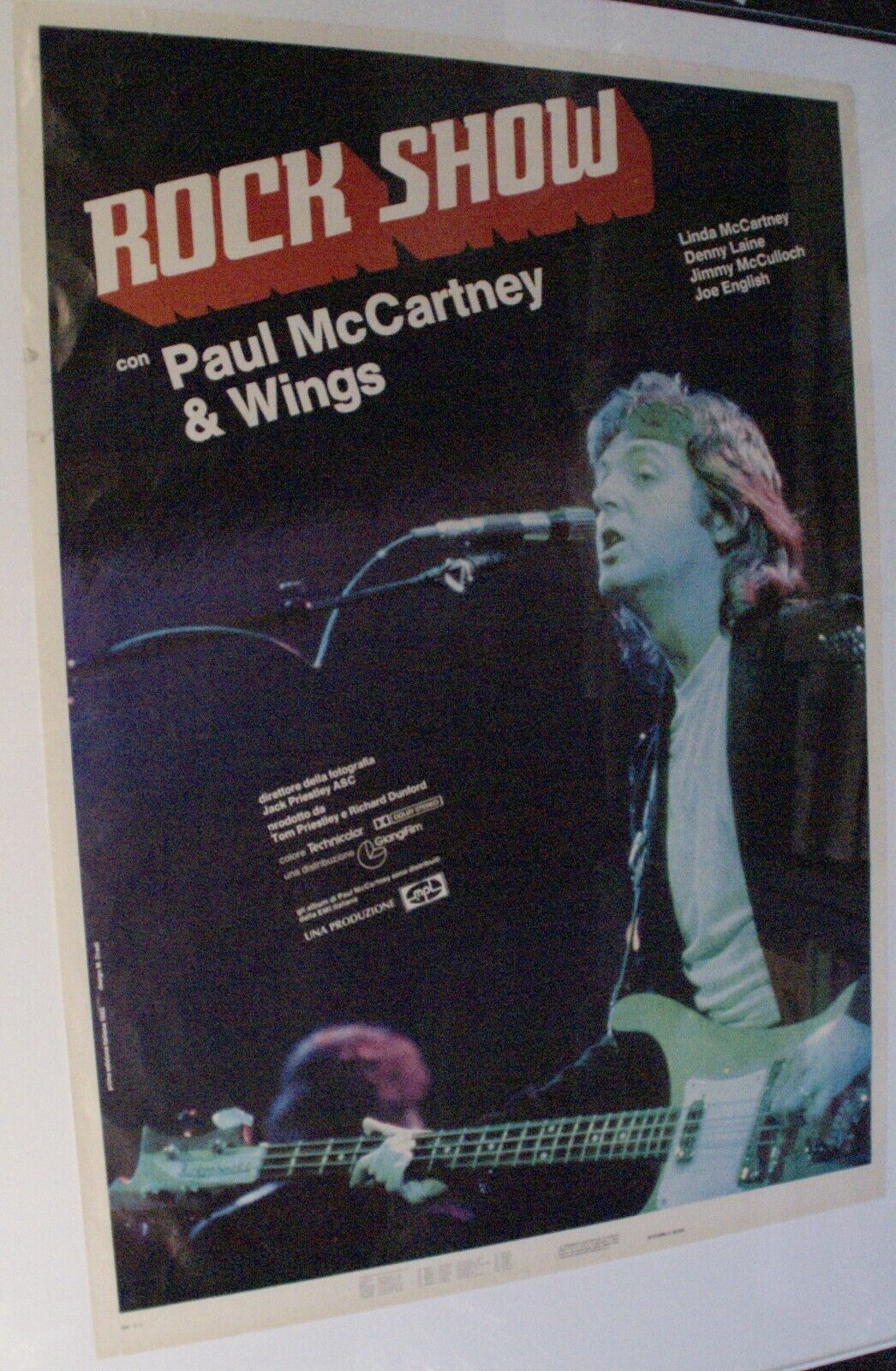 The Beatles Paul McCartney And Wings Poster Orig Vintage Italian Rock Show 1980