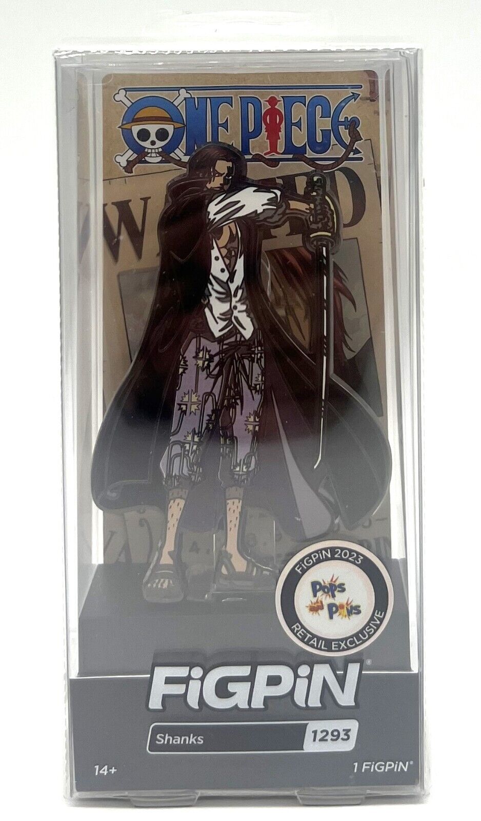 FiGPiN One Piece Shanks #1293 Pops and Pins Exclusive LE1000 Collectible Pin