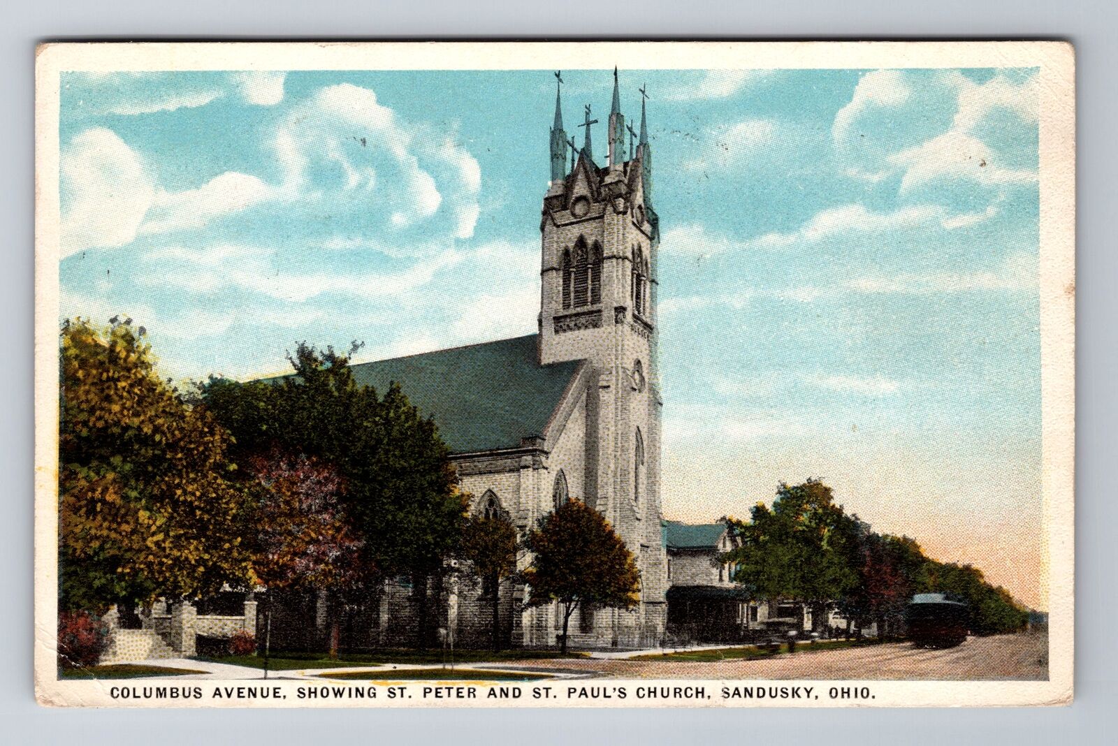 Sandusky OH-Ohio, St Peter & St Paul's Church, c1923 Antique Vintage Postcard