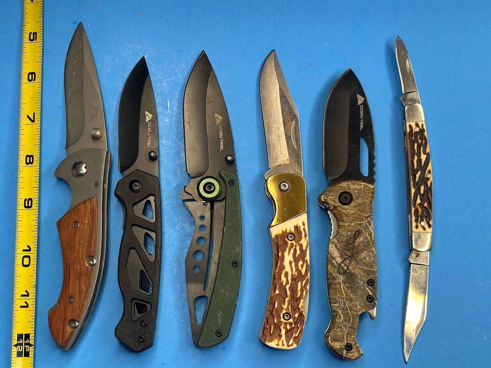 Lot of6 Branded Pocket Knives OZARK TRAIL Nice.  TSA           #125A