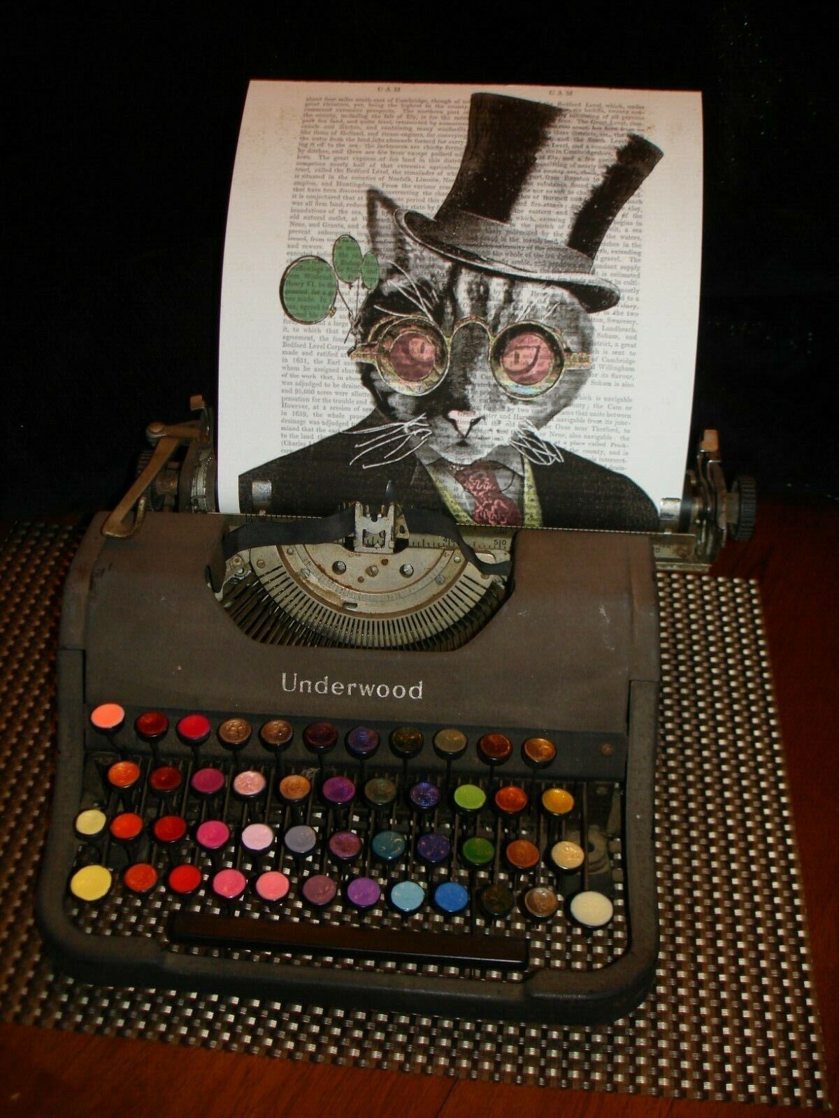 ETHEREAL Typewriter of DREAMS full color vintage metal Underwood custom art 