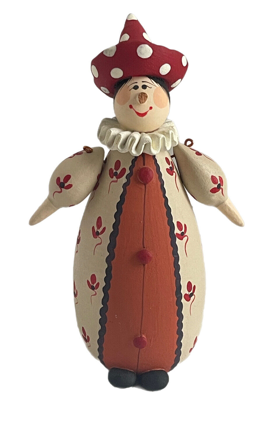 Giovanni Arnoni Hand Painted Articulated Clay Figurine Court Clown 5” As Is  Vtg