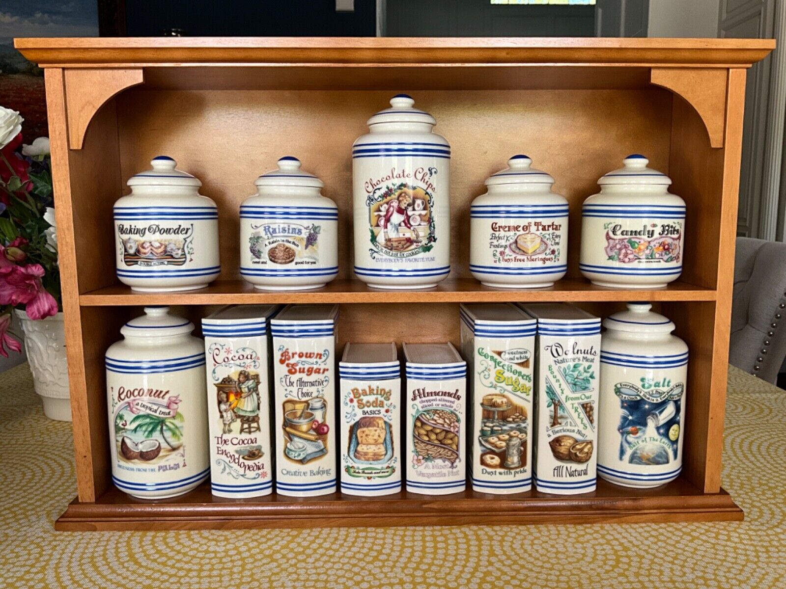 MINT Vintage Lenox Bakers Dozen Porcelain Canister Jar Set of 13 with Rack