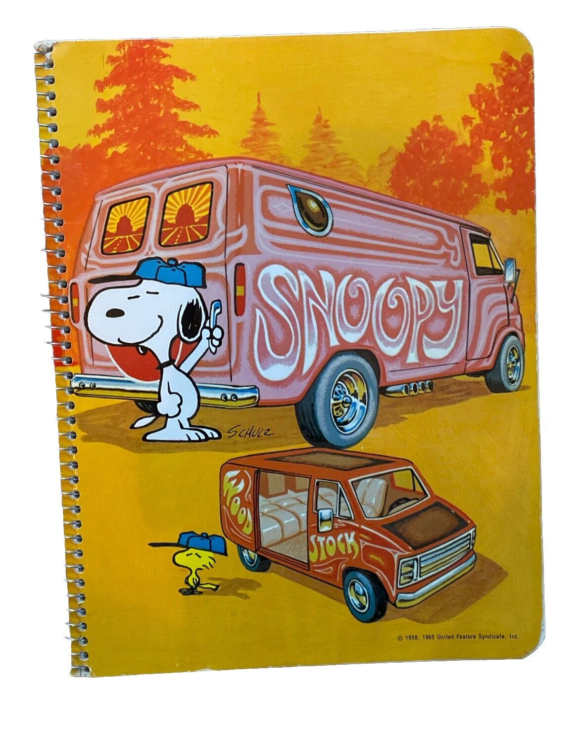Vintage Snoopy Woodstock Spiral Notebook, Unused, Great Condition. Van, Peace