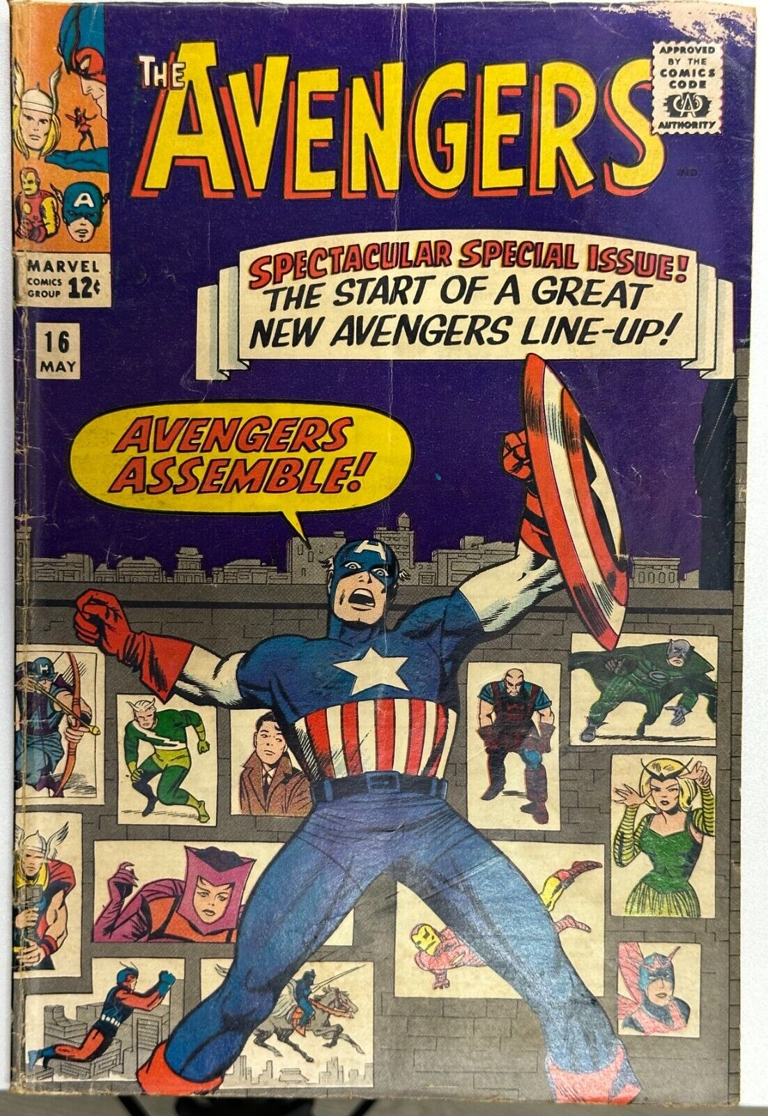 Avengers #16,  Hawkeye, Scarlet Witch & Quicksilver join Avengers, Marvel 1965
