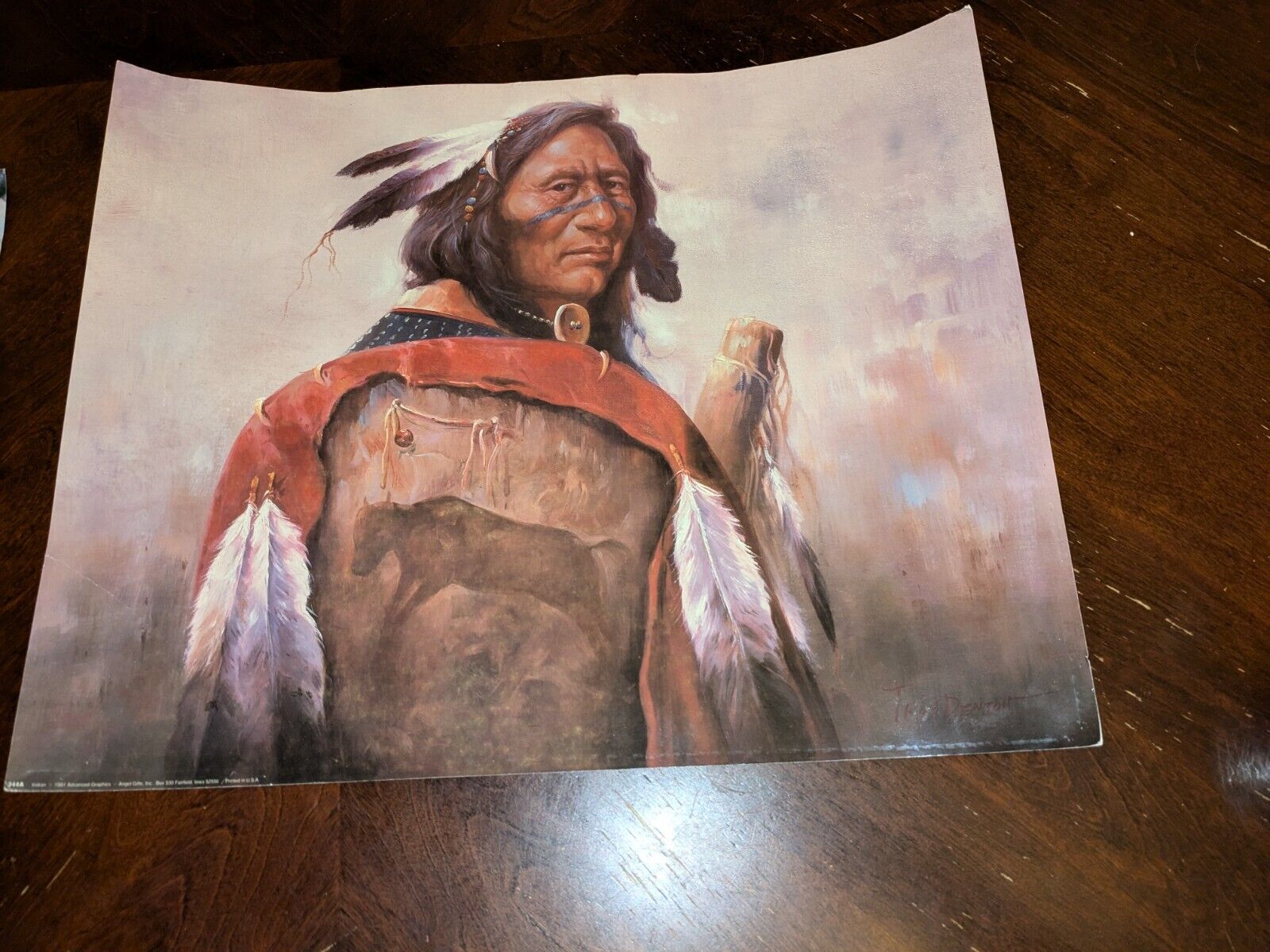 LOT of 2 Prints Troy Denton Native American Chief Indian Educational Decorative