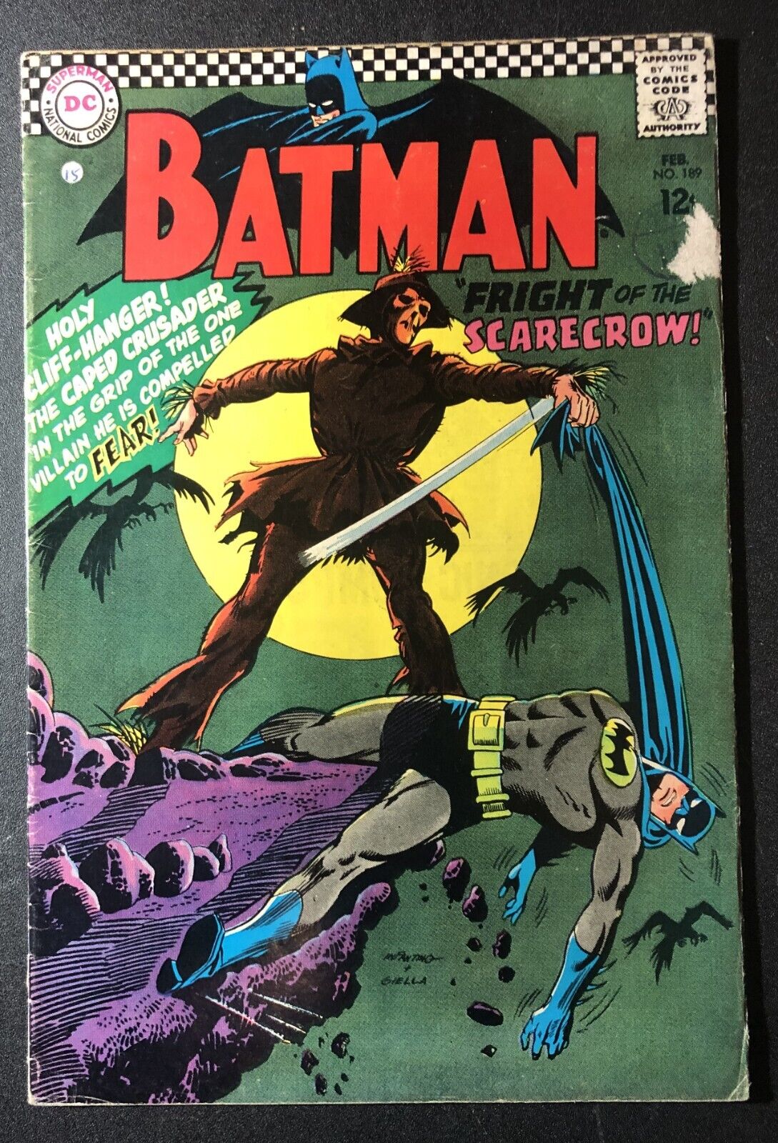 DC Batman #189 Silver Low Grade Key 1967 1st Silver app the Scarecrow+Infantino+