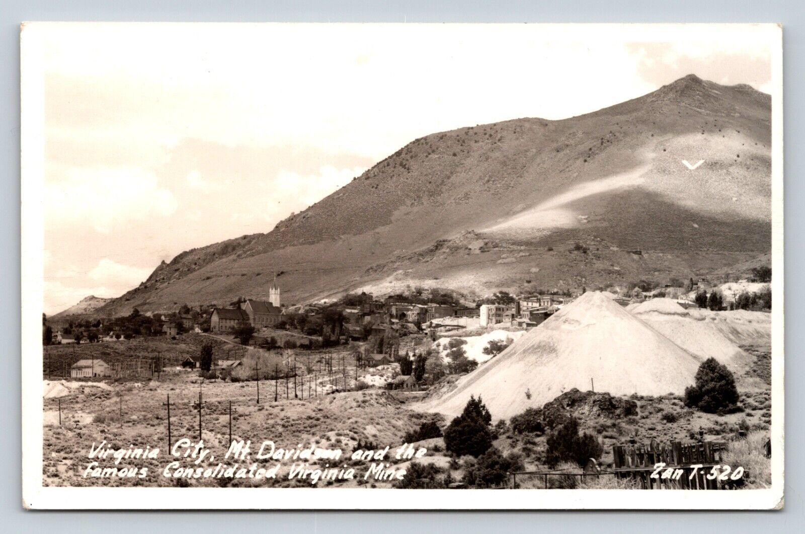 RPPC Consolidated Virginia Mine & Mt. Davidson VIRGINIA CITY Nevada VTG Postcard