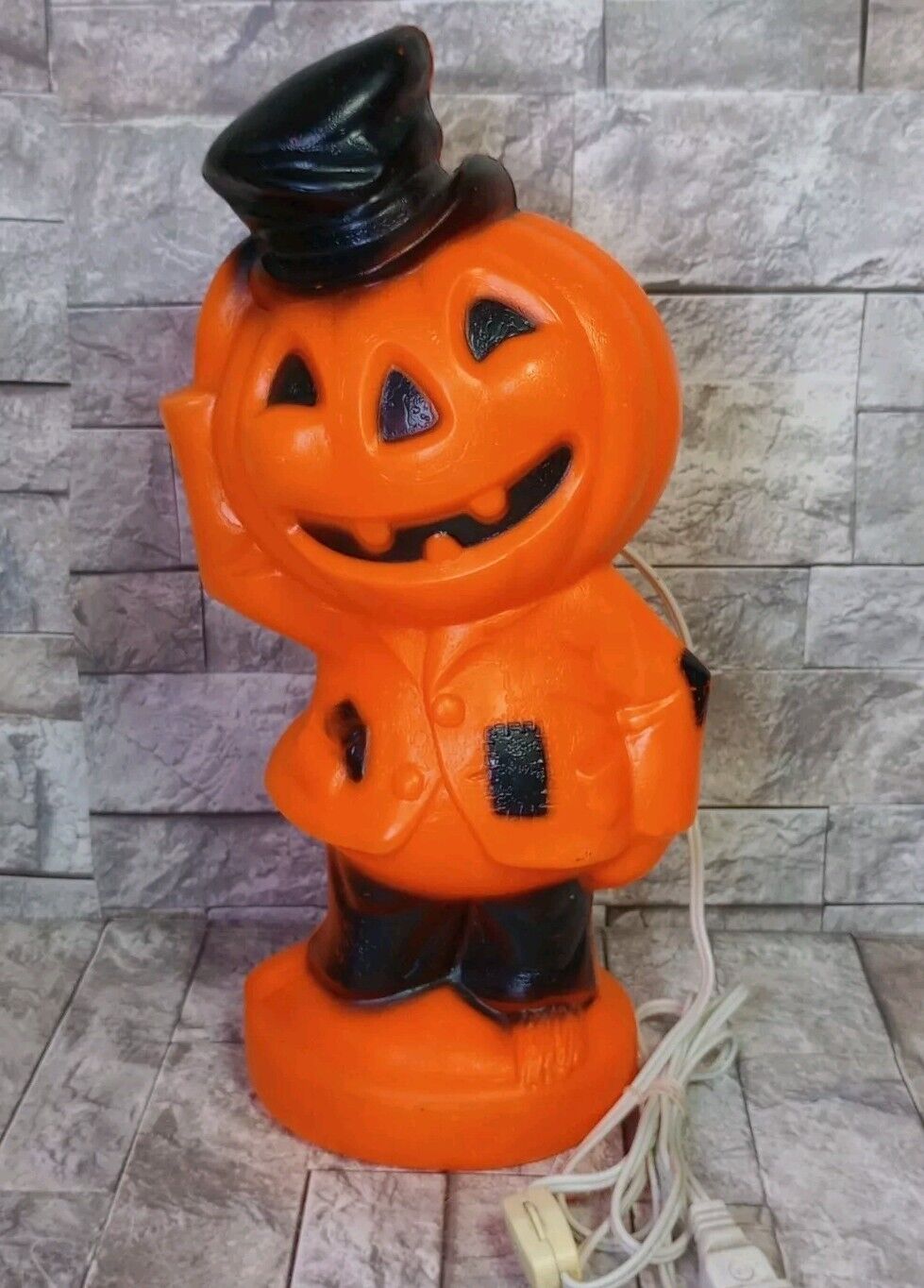 VTG 1969 Empire Halloween Blow Mold Pumpkin Jack-O-Lantern Scarecrow Hobo 