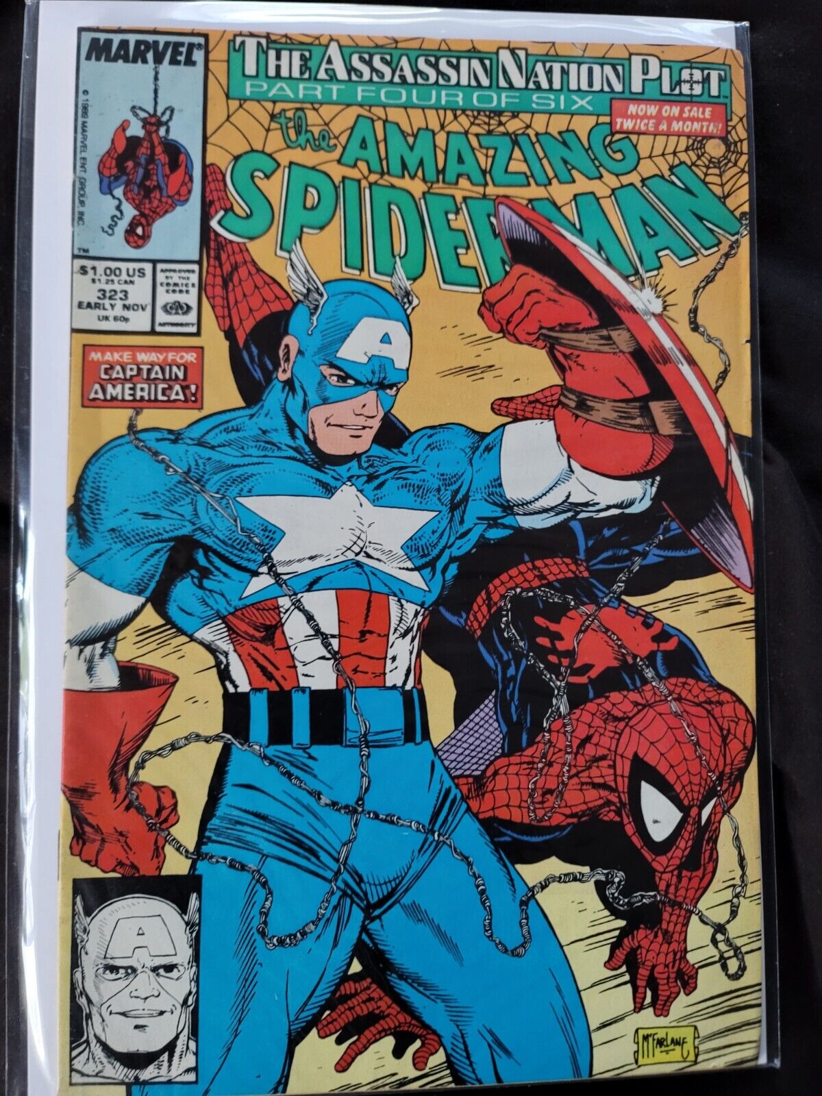 Amazing Spider-Man 323 Captain America McFarlane Cover VF Marvel Gem 