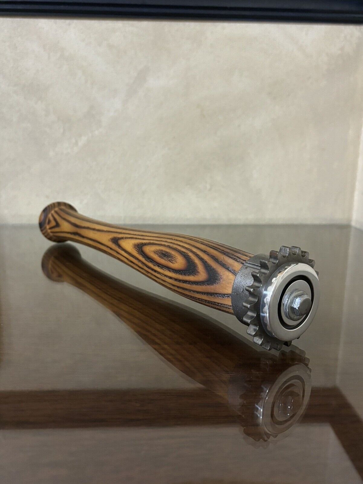 Handmade Turned One-off Cudgel Club Unique Art Man Cave Piece Motorcycle