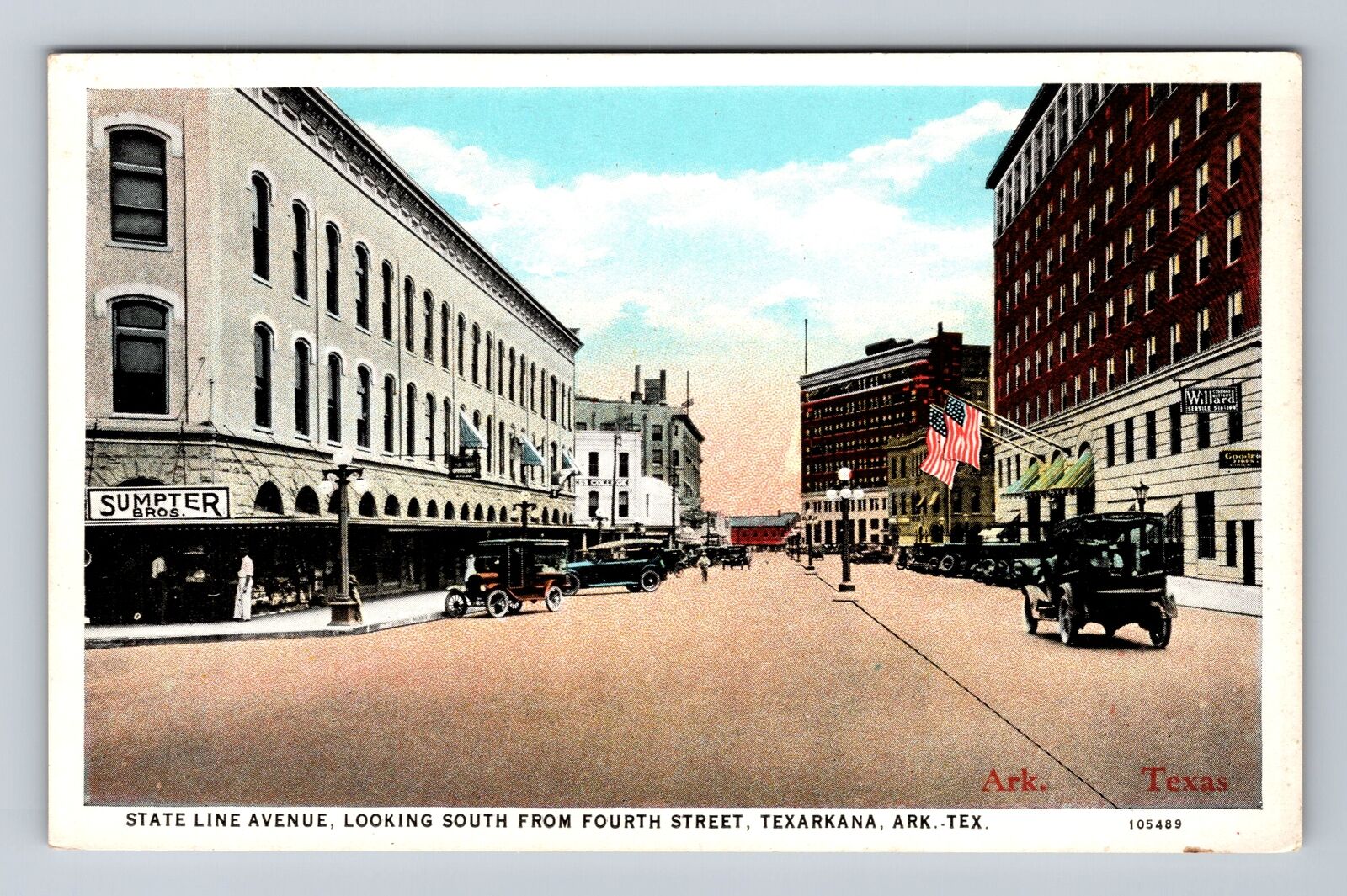 Texarkana AR-Arkansas, State Line Avenue, Advertising, Vintage Postcard