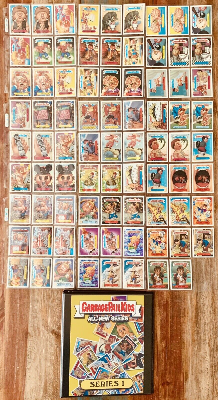 2003 TOPPS GARBAGE PAIL KIDS ANS1 ALL NEW SERIES 1 BASE 80-CARD SET WITH BINDER