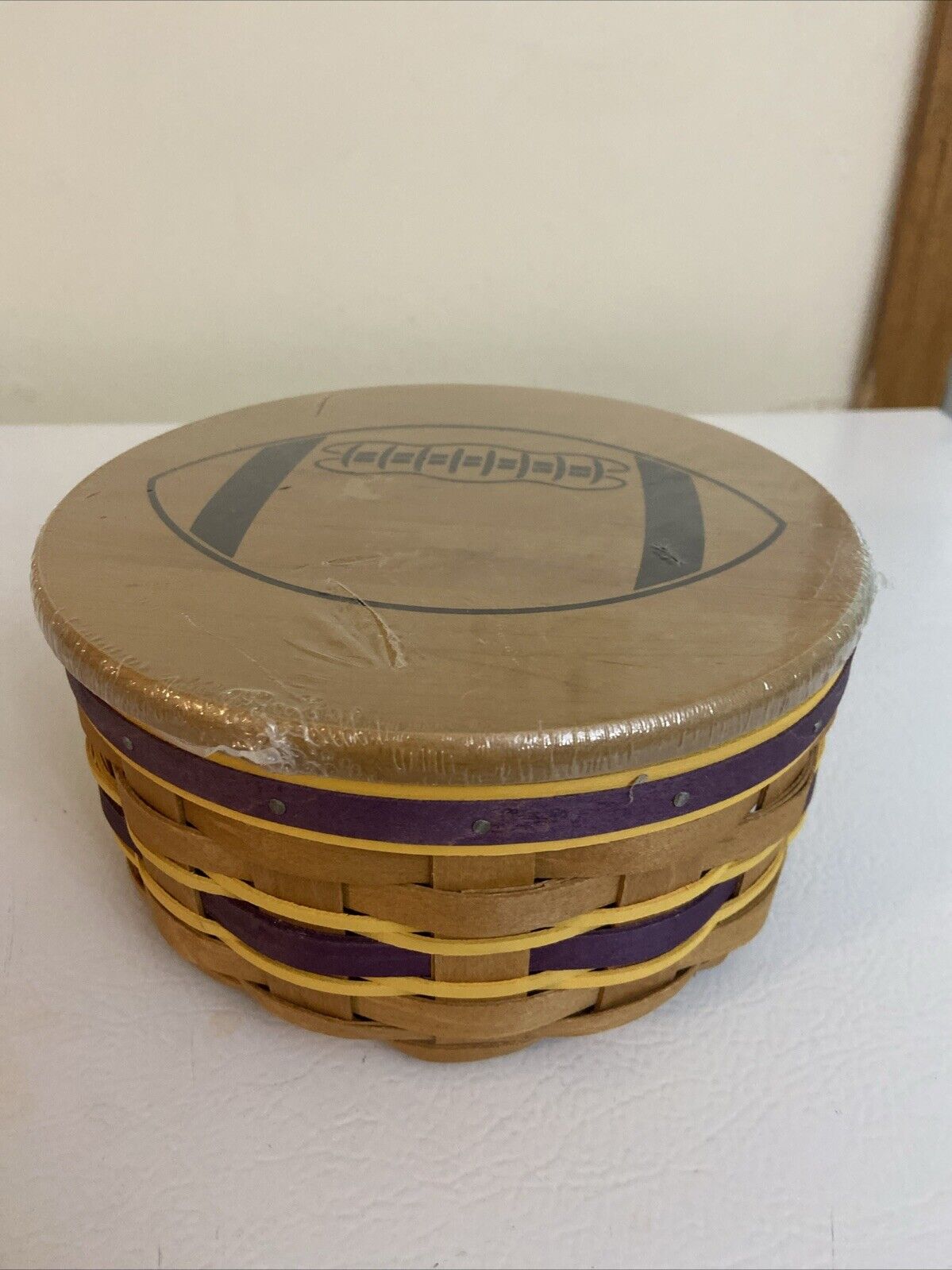 Longaberger Handmade Basket Signed Never Used Football 2010
