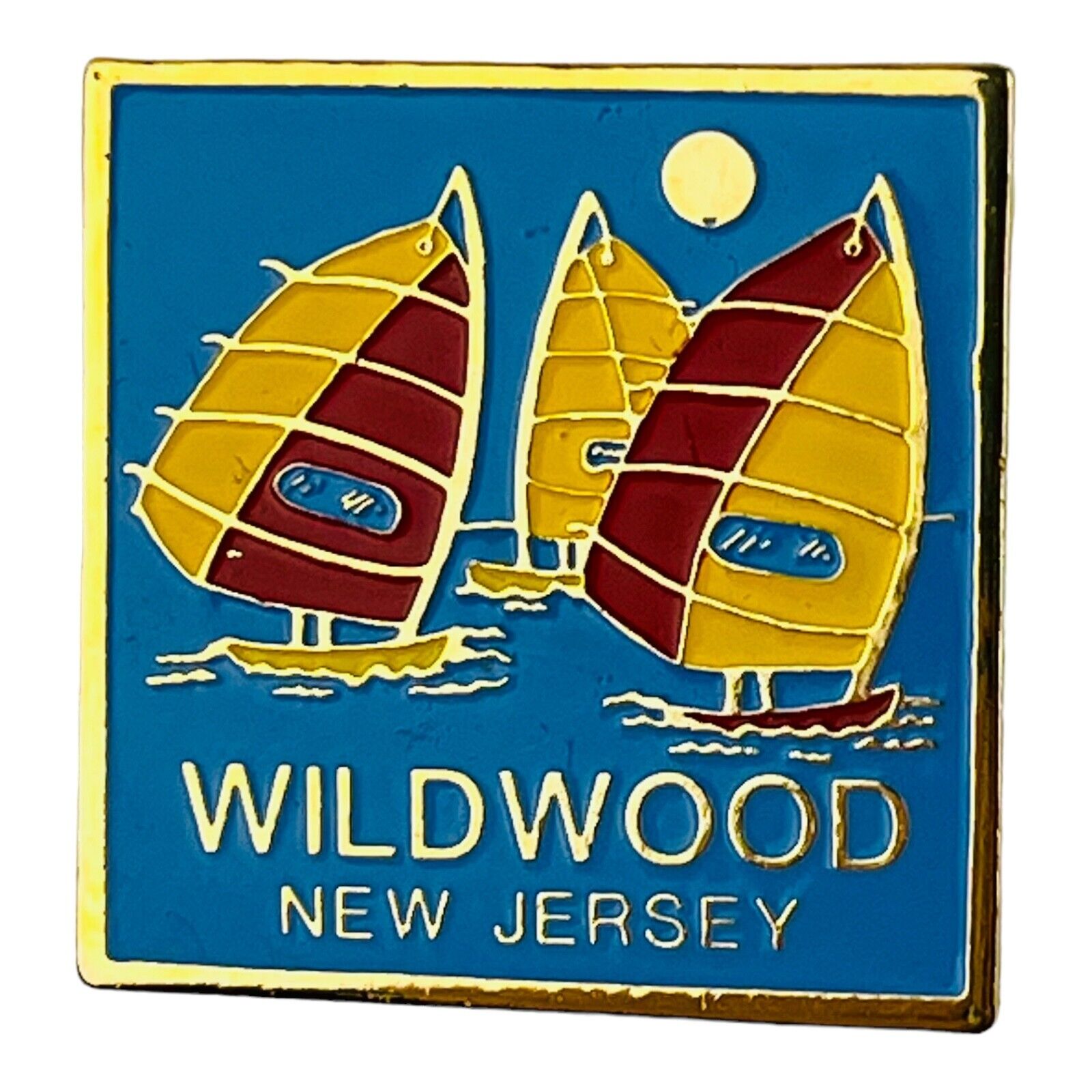 Vintage Wildwood New Jersey Lapel Hat Pin 1990 Travel Souvenir Gift