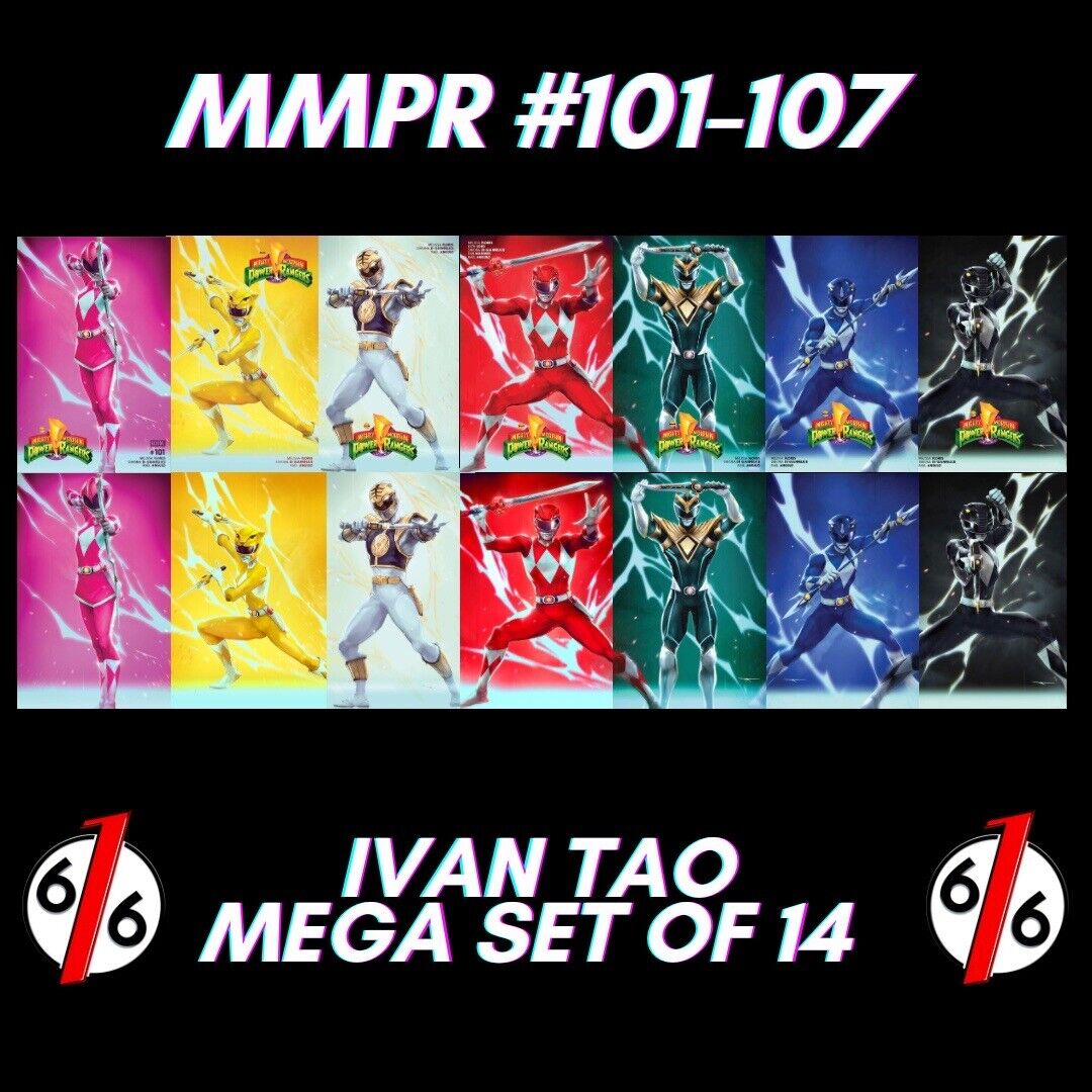 💥 MIGHTY MORPHIN POWER RANGERS 101-107 IVAN TAO Connecting Variant Set Of 14