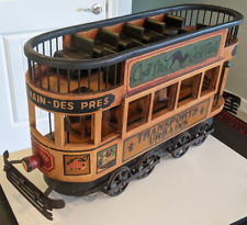 Vintage 1930’s French Double Decker Street Trolley Wood/Cast Iron 31” x 15 x 9