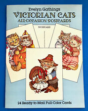 Postcard Book Victorian Cats Postcards Unused Evelyn Gathings 1987 picture