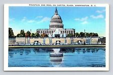 Washington DC Capitol Plaza Fountain & Pool Scenic Landmarks WB Postcard picture