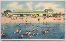 Postcard Clearwater Beach, Florida, Everingham's Pavilion 1938 Linen A529 picture