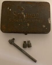 Vintage Green Snap-On Midget Socket Wrenches Metal Case / Box W/ SOME SOCKETS picture
