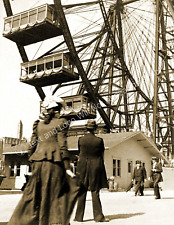 1892 Large Ferris Wheel at World's Fair, Chicago Old Photo 8.5