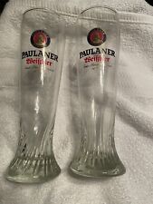 (2) Paulaner Munchen Straight Base Beer Glasses .5 L  (LOT OF 2) picture