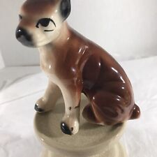 Dog Figurine Porcelain Ceramic Boxer? Stamped Mexico picture