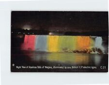 Postcard Night View of American Falls of Niagara New York USA picture