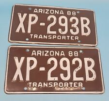 (Qty2) RARE Transporter Back To Back 1988 ARIZONA LICENSE PLATEs TAG 88 VINTAGE  picture