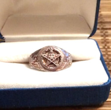 Vintage Sterling Silver US ARMY ring with Eastern Star Masonic size-11.     G313 picture