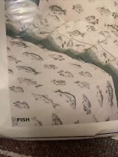 Basics Twin Size Vintage Sheets Fish Pattern 3 Piece Set No Iron Blend USA picture