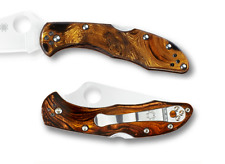 Desert Ironwood Scales for Spyderco Delica 4 Edc Folding Knife picture