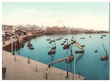 Spain, Cadiz, Overview of the Pier Vintage Albumen Print, Photochromie picture