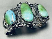 EARLY ROYSTON TURQUOISE VINTAGE NAVAJO STERLING SILVER BRACELET OLD picture