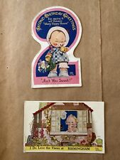 Vintage 1930s English Mabel Lucie Atwell birthday greeting postcard lot picture