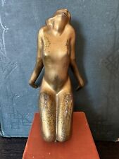 Antique 1920s Art Deco gold plated brass hood ornament lady salvage ( as is ) picture