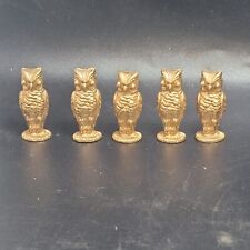 Vintage Napier Owl Place Card Holders Gold Finish  Set Of Five picture