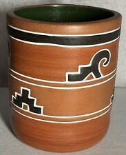 Vintage Mexican Hand Crafted Pottery Small Pot Planter Vase Made in Mexico picture