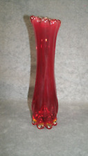 Fostoria Ruby Red Amberina Fancy Feet Swung Glass Bud Vase 5.75
