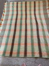 Large Vintage WELSH BLANKET Woollen  Blanket REVERSIBLE / DOUBLE SIDED Fringed picture