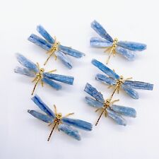 2PCS Natural Blue Kyanite Dragonfly Crystal Quartz Stone Gemstone Figurine picture