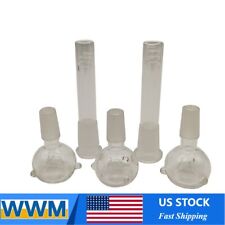 5pcs/set 14mm Male Clear Glass Bowl & Downstem Set for Water Pipe Hookah Bong US picture